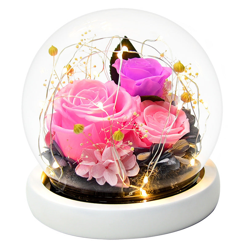 Eternal Flower Rose Glass Cover Gift Box Gift