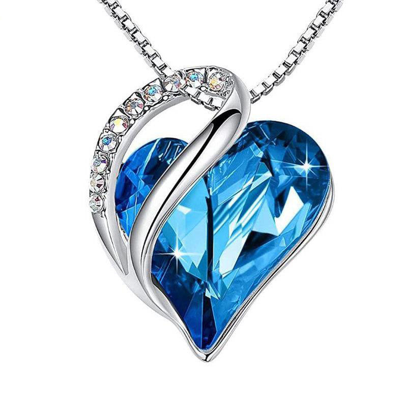 925 Sliver Heart Shaped Geometric Necklace Jewelry