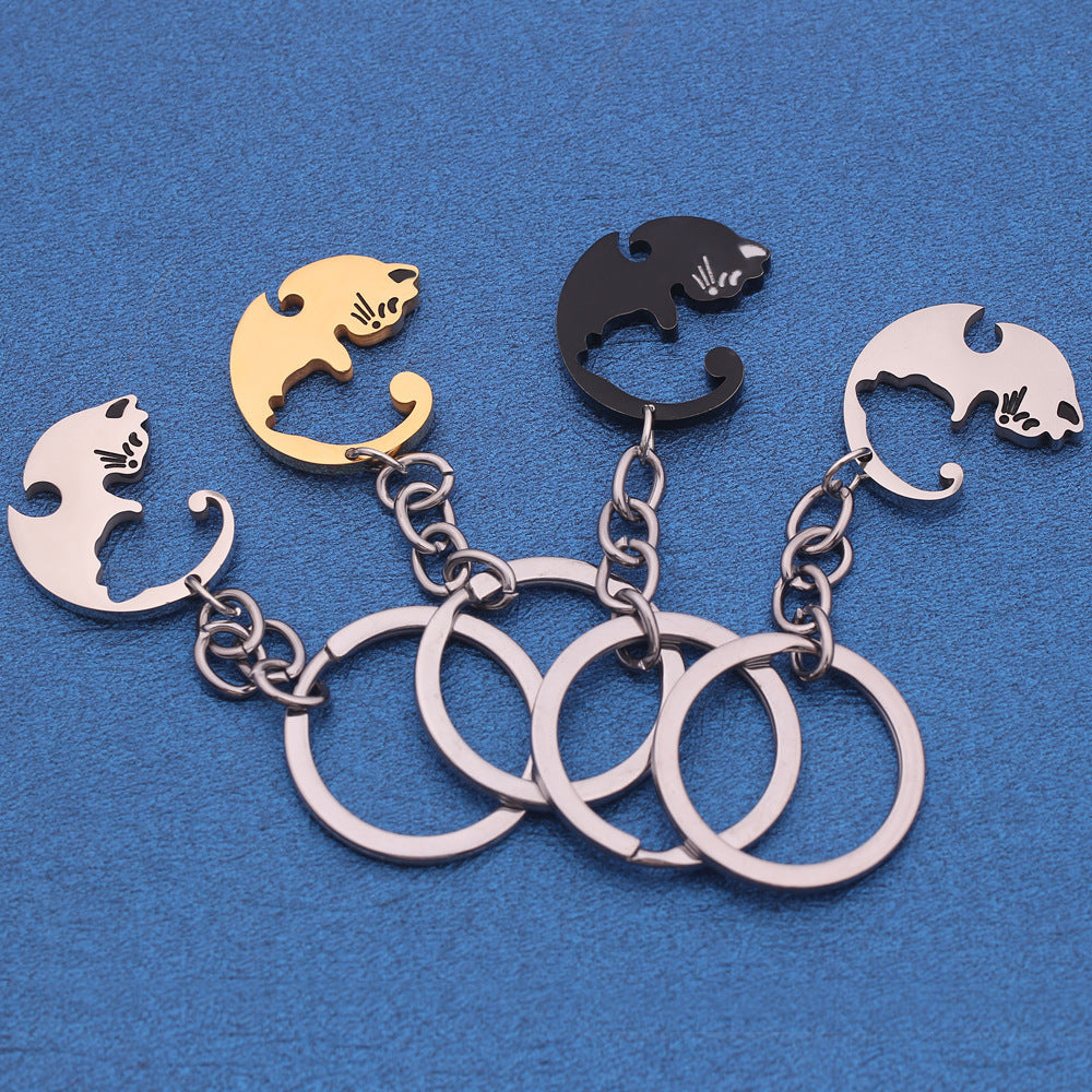 Couple Stainless Steel Pet Keychain