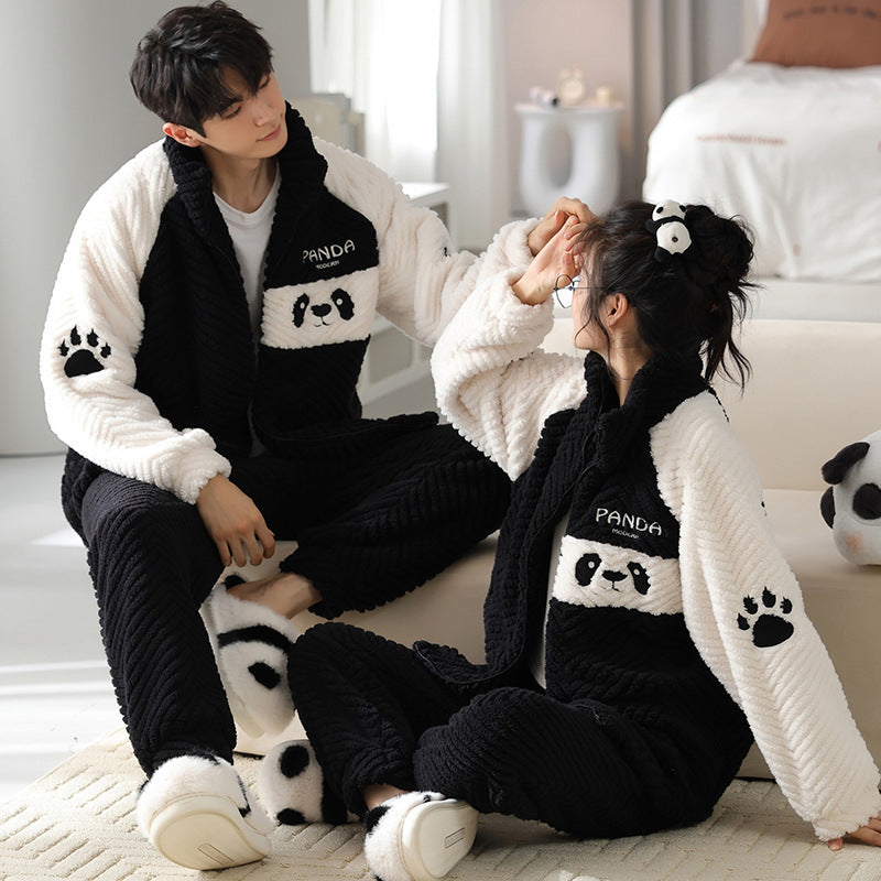 Flannel Couple Pajamas Men's Autumn And Winter