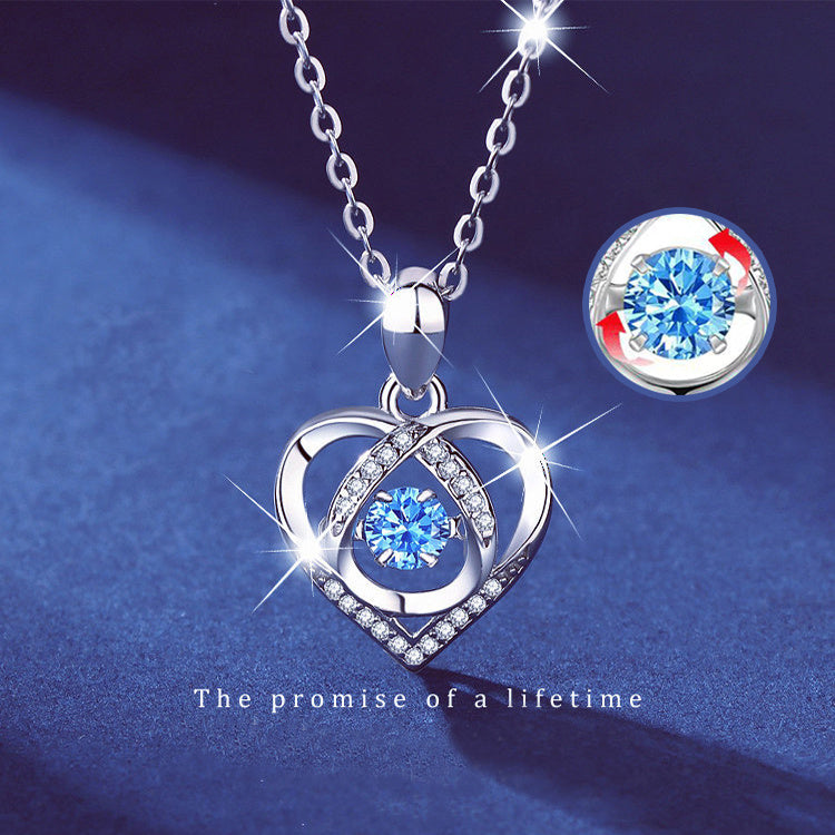 S925 Beating Heart-shaped Necklace Women