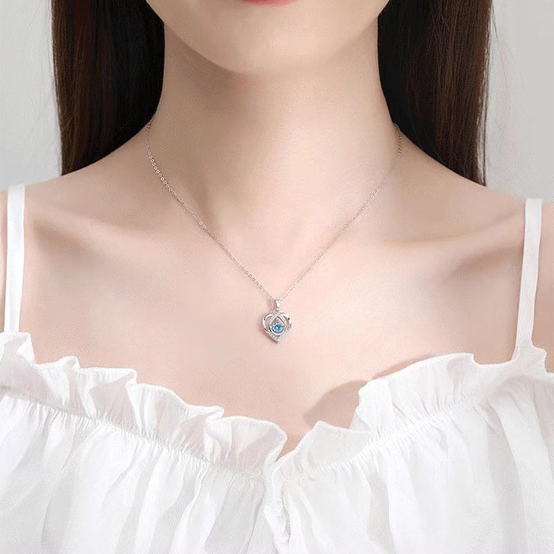 S925 Beating Heart-shaped Necklace Women