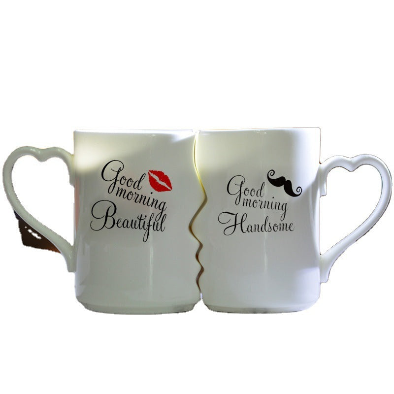 Couple Cup Ceramic Coffee Kiss Mug Creative Valentine's Day Gift