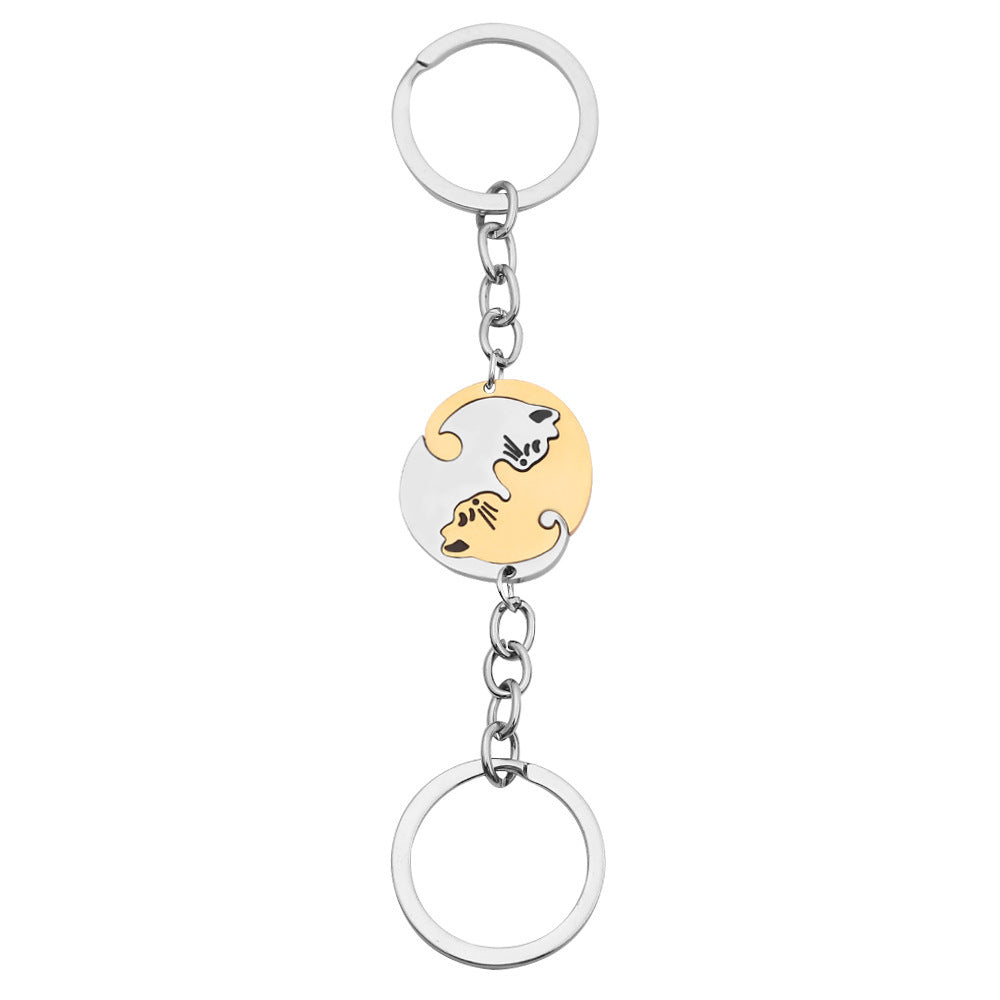 Couple Stainless Steel Pet Keychain