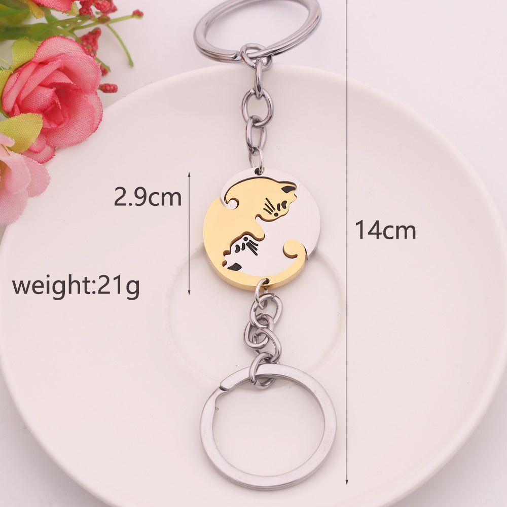 Couple Stainless Steel Pet Keychain