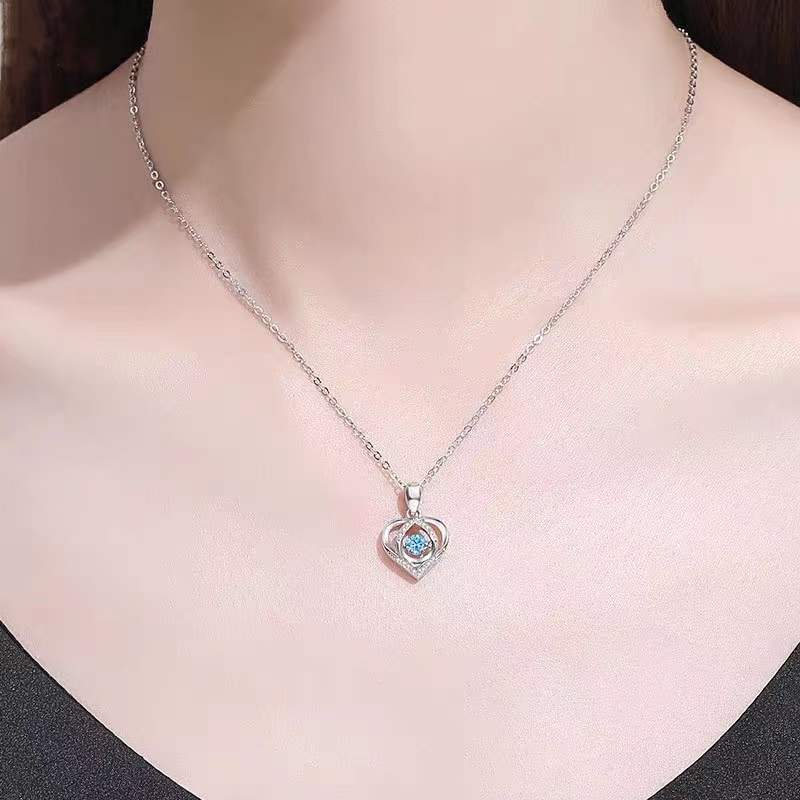 S925 Beating Heart-shaped Necklace Women