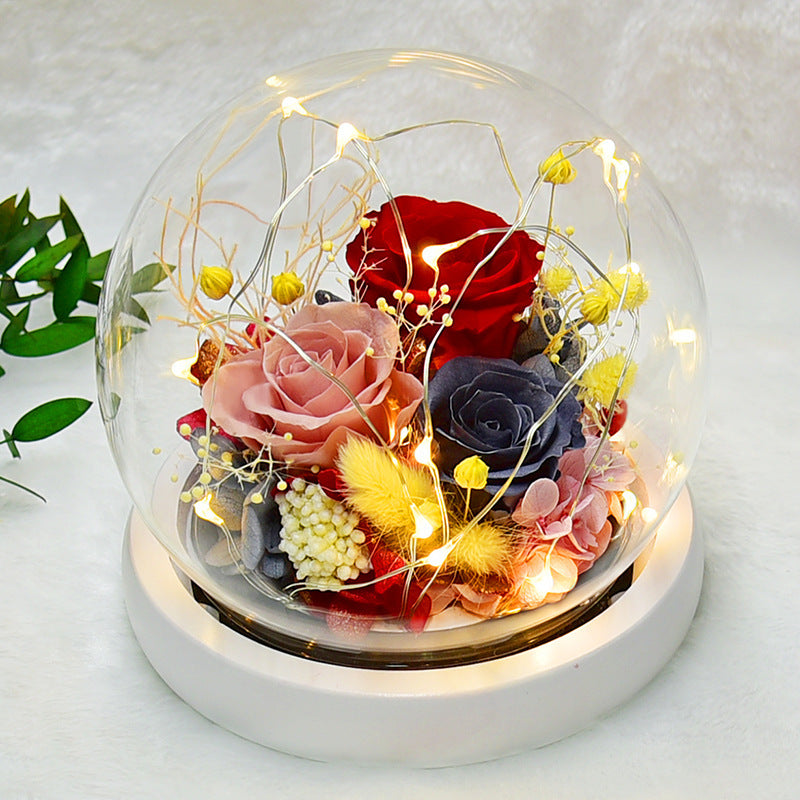 Eternal Flower Rose Glass Cover Gift Box Gift