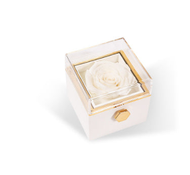 Fashion Acrylic Rotating Rose Jewelry Box