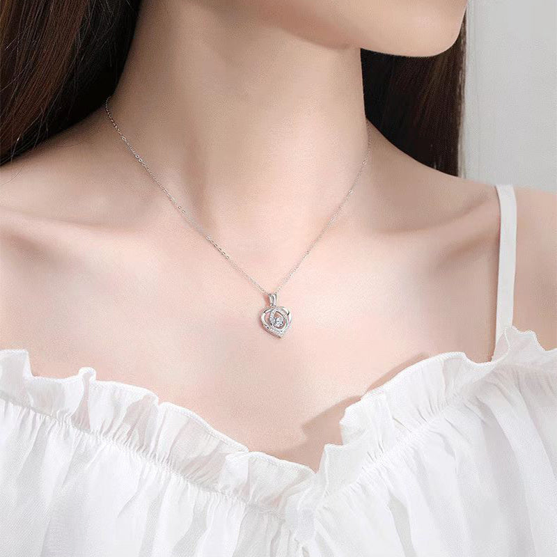 S925 Beating Heart-shaped Necklace Women