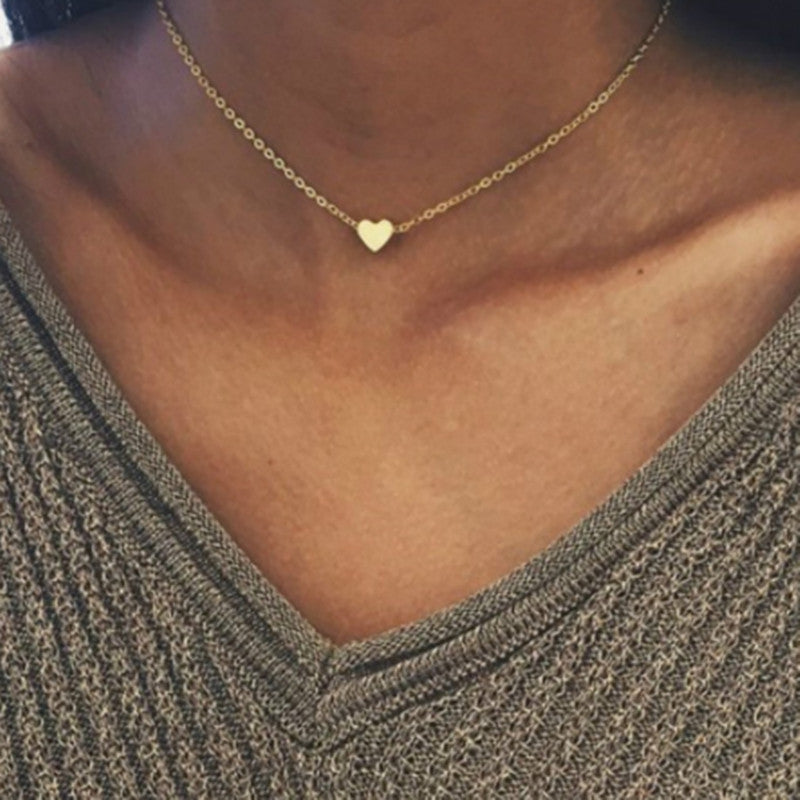 Simple Fashion Gold Color Love  Necklaces