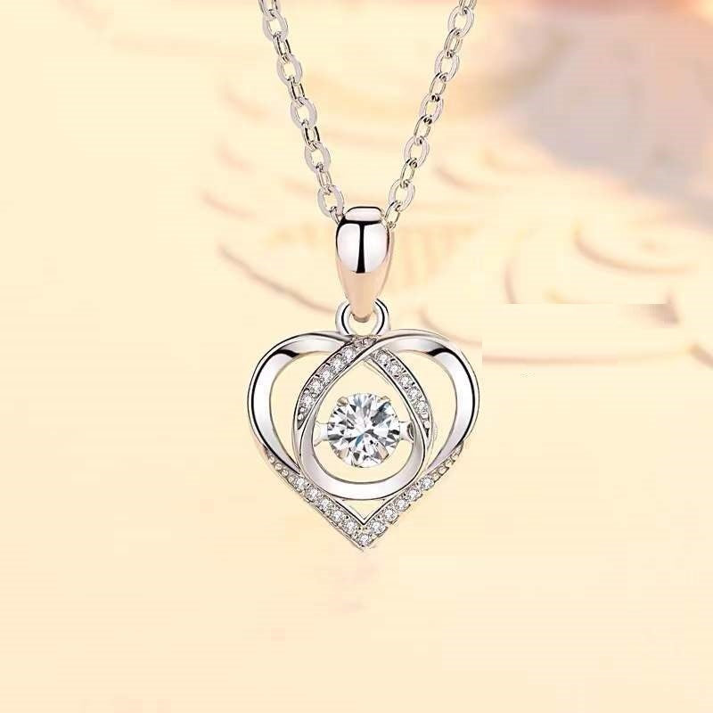 S925 Beating Heart-shaped Necklace Women